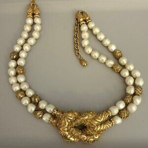 Gold Plated Faux Pearl Necklace
